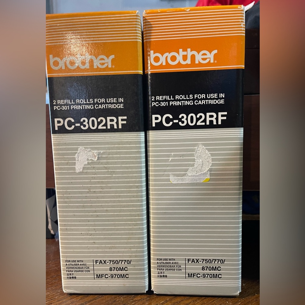2 Boxes = 4 rolls Genuine Brother PC-302RF Refill Rolls PC-301 (Printer) Sealed